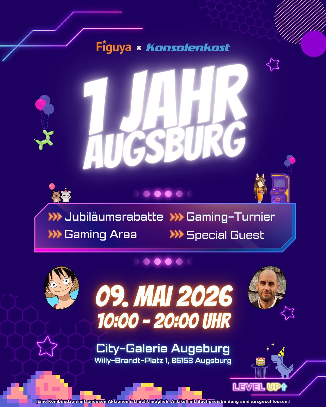 1 Jahr Jubiläum - Figuya x Konsolenkost in Augsburg
