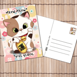 Maneki Neko - Postcard "Good Luck" - Hideko Merchandise