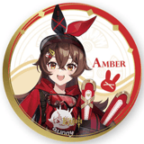Amber - Chara Tin Badge - Genshin Impact (Windrise Journey) - miHoYo