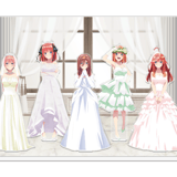 Miku, Ichika, Yotsuba, Nino und Itsuki Nakano (Wedding Dress Ver.) Komplettset - The Quintessential Quintuplets - Acryl-Aufsteller - Azumaker