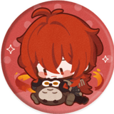 Diluc - Genshin Impact - Chibi Plush Badge