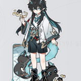 Dan Heng - Honkai: Star Rail - Little Kitty - Acrylaufsteller