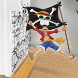 Ruffy mit Flagge - One Piece - Acryl Buchstütze - AbyStyle