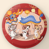 Jahr des Drachen Nekos - Magnet (blau) - Hideko Merchandise