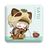 Sayu - Genshin Impact Relaxing Camp Series - Square-shaped Tin Badge - miHoYo