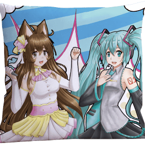 Hatsune Miku & Figu-chan - Miku Expo 2020 - 40x40 cm Kissen Motiv 03