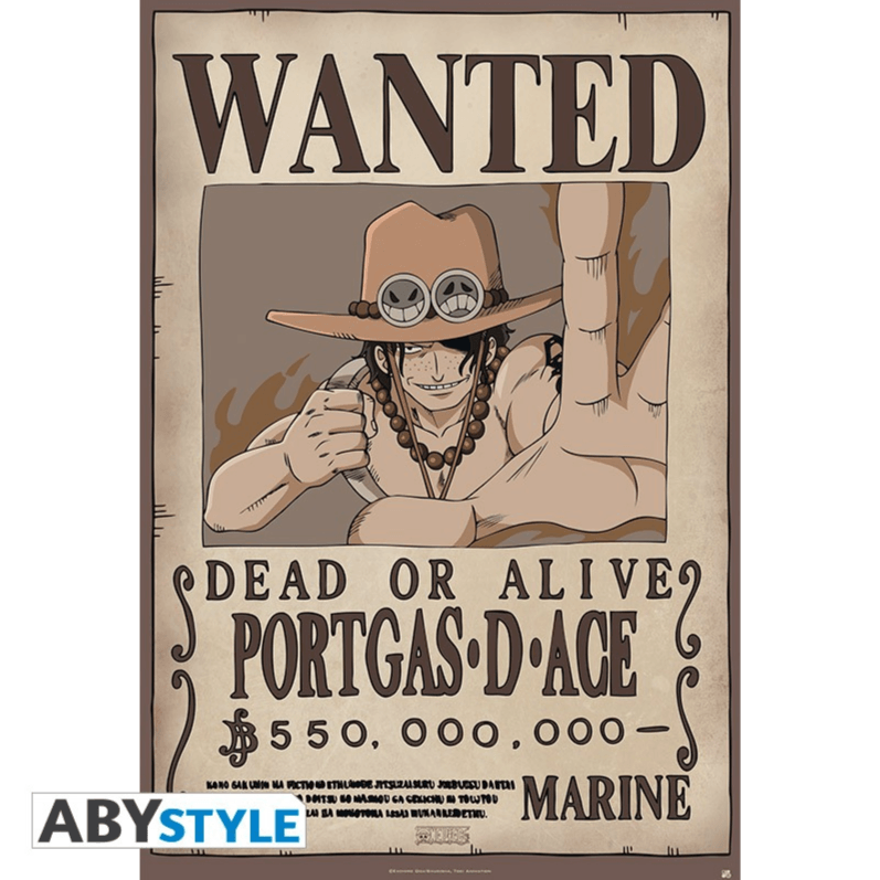 "Wanted Ace" Poster (91.5 x 61 cm) - One Piece - AbyStyle