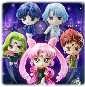 Sailor Moon Petit Chara Land Set – Black Moon Hen (5 Figuren)