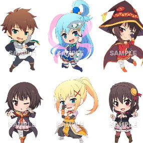 Komplettset - KonoSuba Crimson Legend Gummi-Schlüsselanhänger (6 Stück)
