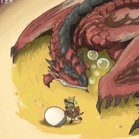 Rathalos & Palico Egg Quest - Monster Hunter World Handtuch - Sakami (70 x 35 cm)