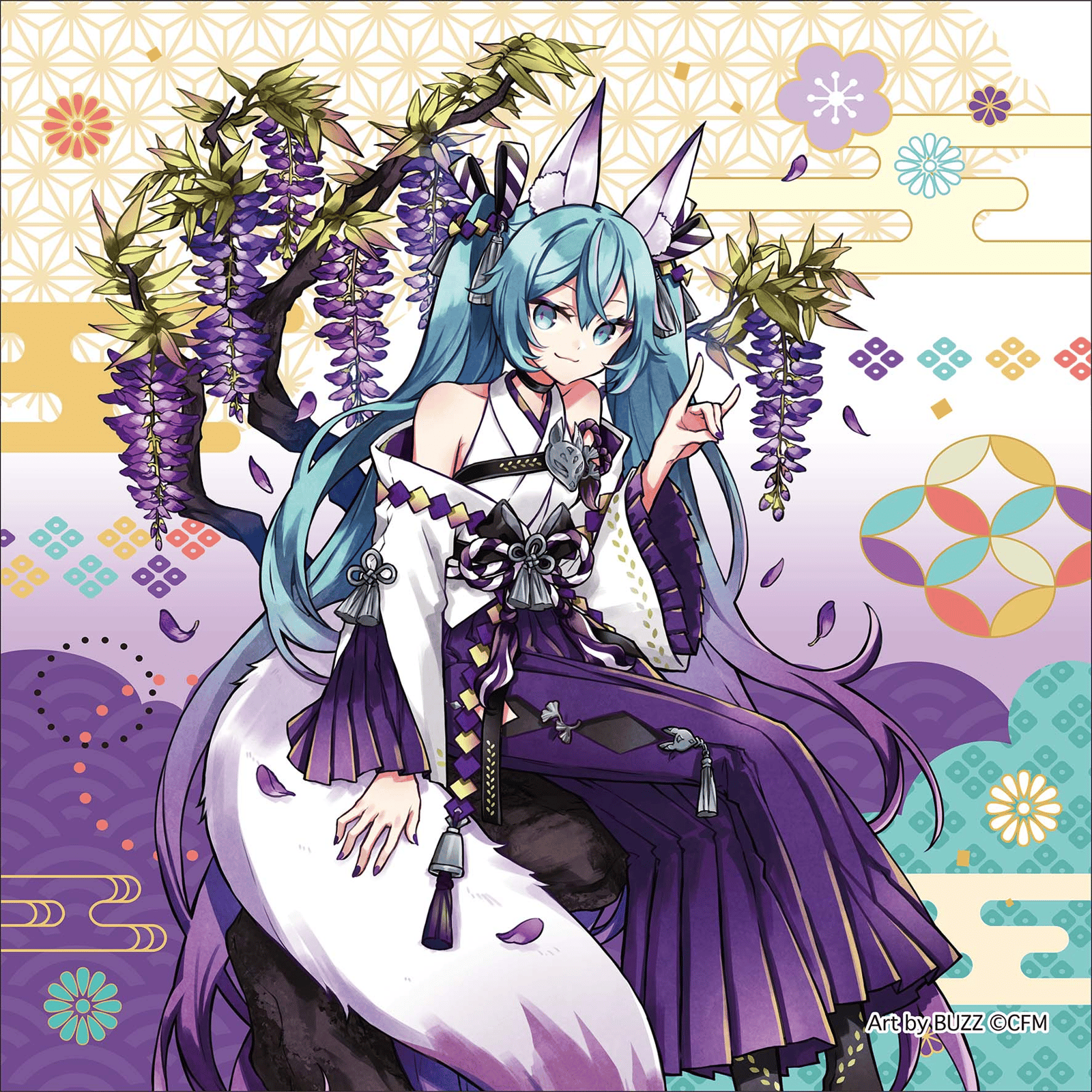 Hatsune Miku - Fuchsgeist (Glyzinie) - Hyakki Yakou Version - Kissenbezug - Twinkle