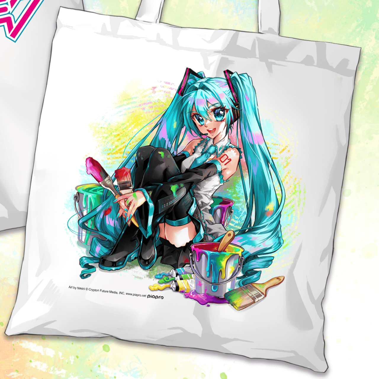 Hatsune Miku - Miku Expo 2024 - Jutebeutel (Motiv 2 Sitting Miku) - Nashi