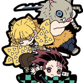 Tanjiro Kamado, Zenitsu Agatsuma und Inosuke Hashibira Ver. B - Kimetsu no Yaiba - Buddy Collection Gummi-Anhänger - Neuauflage