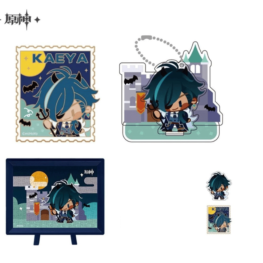 Kaeya Devil Ver. Set - Puzzle, Acrylaufsteller, Pin und Exkulsiv Sticker - Genshin Impact - miHoYo