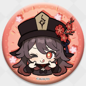 Hu Tao - Genshin Impact - Chibi Stickers Glossy Badge - miHoYo