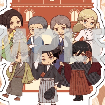 Eren & Mikasa & Armin & Jean & Connie & Sasha & Historia - Acryl-Aufsteller - Attack on Titan - Retro Art