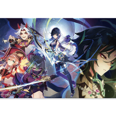 Yelan, Kuki Shinobu, Itto, Yanfei & Xiao - Genshin Impact Hidden Dreams in the Depths - Mousepad / Spielmatte - miHoYo