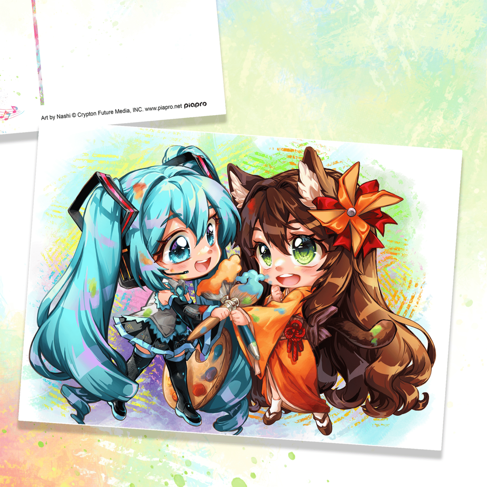 Hatsune Miku - Miku Expo 2024 - Postkarte (Hatsune Miku x Figu-Chan Chibis) - Nashi