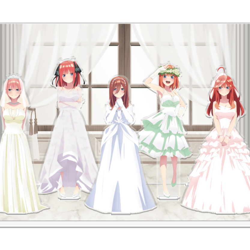 Miku, Ichika, Yotsuba, Nino und Itsuki Nakano (Wedding Dress Ver.) Komplettset - The Quintessential Quintuplets - Acryl-Aufsteller - Azumaker