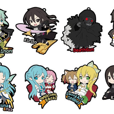 Sword Art Online II Niitengomu Gummi Anhänger - Komplettset