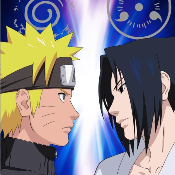 Naruto und Sasuke (Rivalität) - Naruto Shippuden - Hochglanz Poster - SUNJA