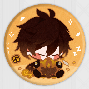 Zhongli - Genshin Impact - Chibi Plush Badge