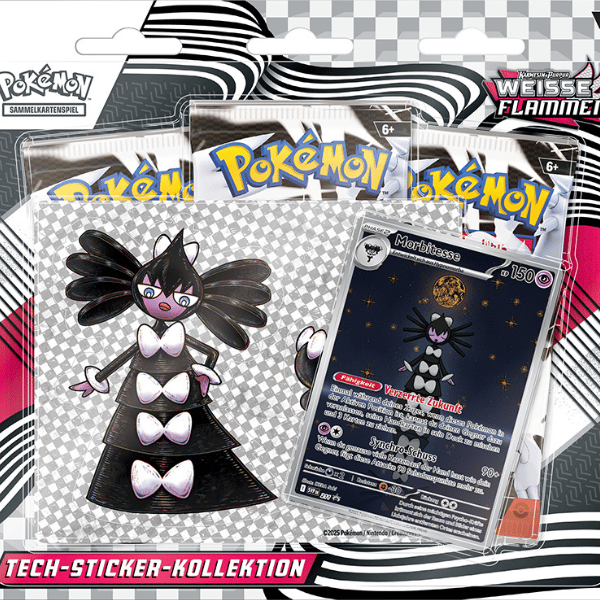Pokémon TCG - Karmesin & Purpur: Schwarze Blitze & Weisse Flammen - KP 10.5 - Morbitesse Tech-Sticker-Kollektion - DE