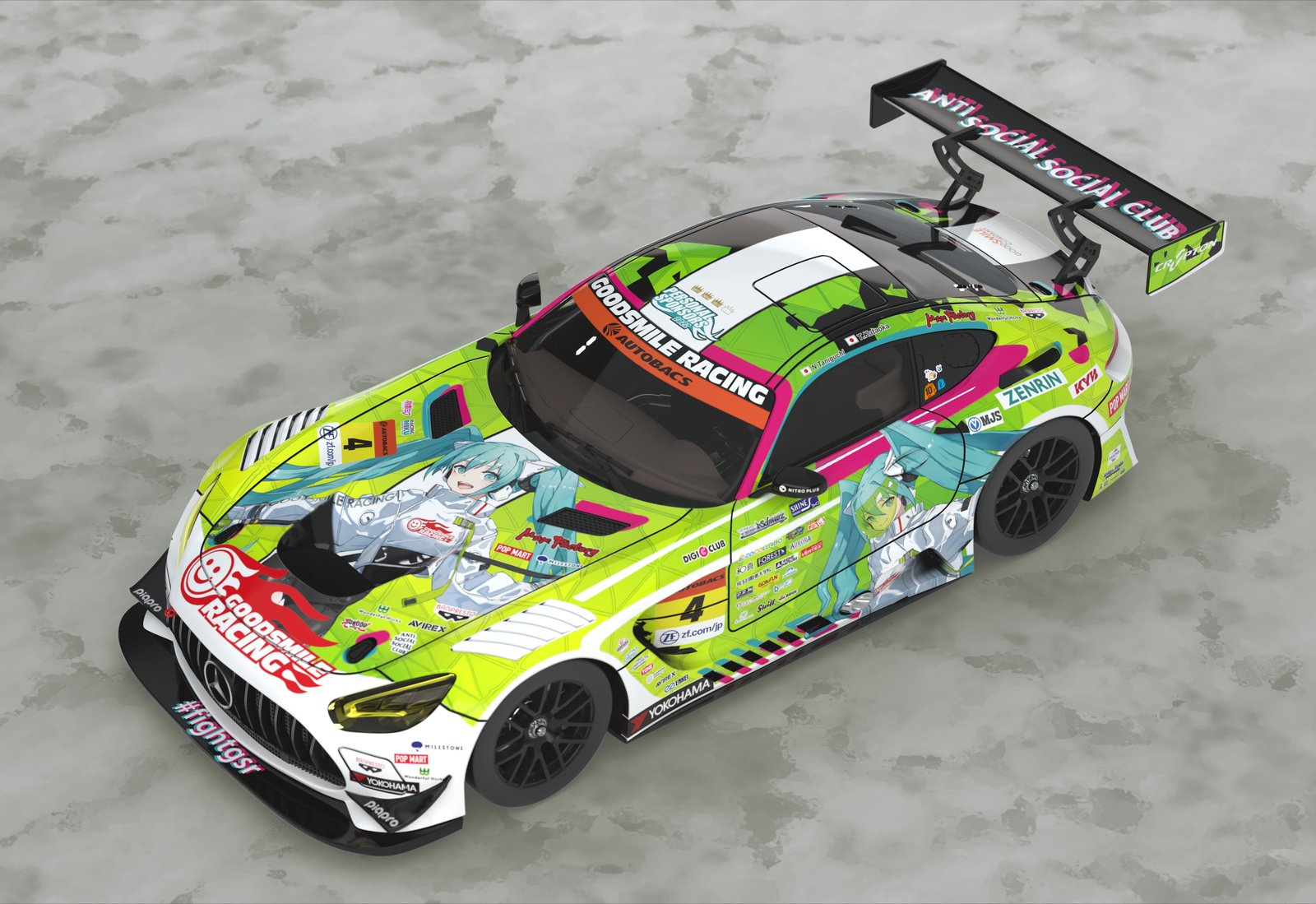 1/43 Scale Good Smile Hatsune Miku AMG 2022 SUPER GT Rd.5 Ver.