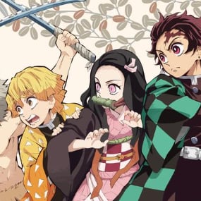 Tanjiro, Nezuko, Zenitsu & Inosuke - Kimetsu no Yaiba - Handtuch