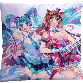 Hatsune Miku & Figu-chan - Miku Expo 2020 - 40x40 cm Kissen Motiv 01