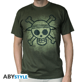 "Skull mit Schatzkarte" - Men basic T-Shirt XL kaki - One Piece - AbyStyle