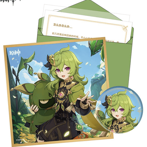 Collei - Geburtstagkarte Set - Button, Shikishi, Aufkleber und Brief (Chinesisch) - Genshin Impact - Destined Day - miHoYo