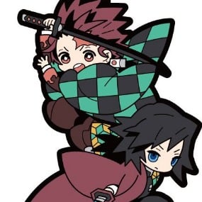 Tanjiro Kamado und Giyuu Tomioka - Kimetsu no Yaiba - Buddy Collection Gummi-Anhänger - Neuauflage