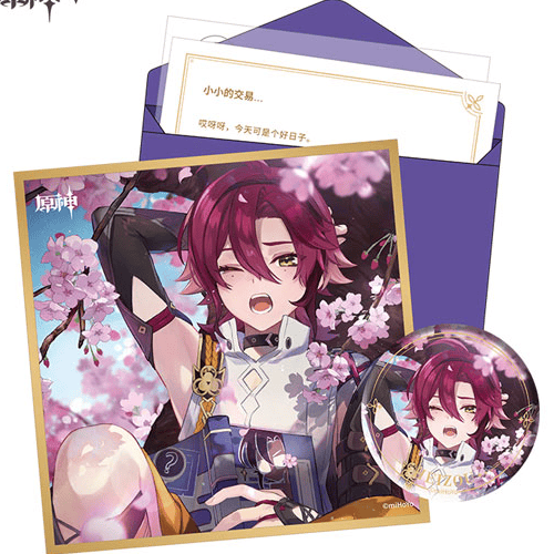 Shikanoin Heizou - Geburtstagkarte Set - Button, Shikishi, Aufkleber und Brief (Chinesisch) - Genshin Impact - Destined Day - miHoYo