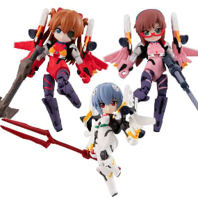 Set (3 Figuren) - Neon Genesis Evangelion Desktop Army Actionfiguren - Megahouse