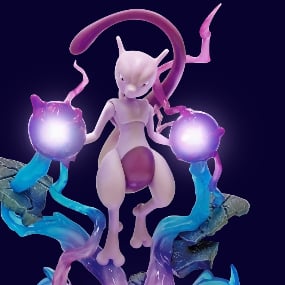 Mewtu - Pokémon Deluxe Statue mit Leuchtfunktion - Jazwares