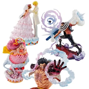 Set (4 Figuren) - One Piece Log Box Re: Birth - Whole Cake Island - Megahouse