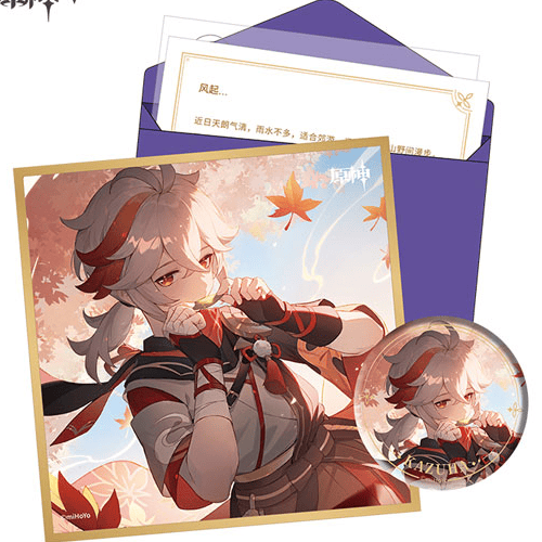 Kazuha Kaedehara - Geburtstagkarte Set - Button, Shikishi, Aufkleber und Brief (Chinesisch) - Genshin Impact Destined Day - miHoYo