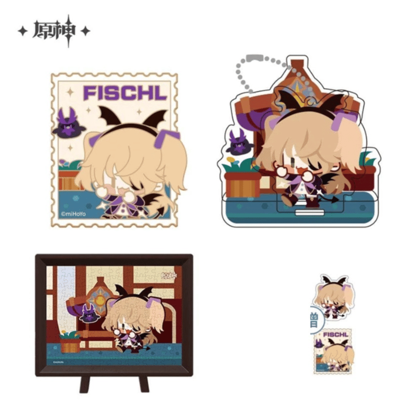 Fischl Devil Ver. Set - Puzzle, Acrylaufsteller, Pin und Exkulsiv Sticker - Genshin Impact - miHoYo