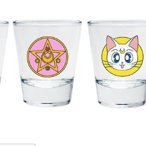 Sailor Moon Logo - Artemis - Luna - Brosch - Premium Schnapsgläser 4er Set