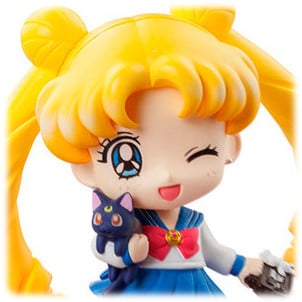 Usagi / Bunny Tsukino und Luna (Sailor Moon) - Version C (Limited) - School Life Petit Chara Land Figur