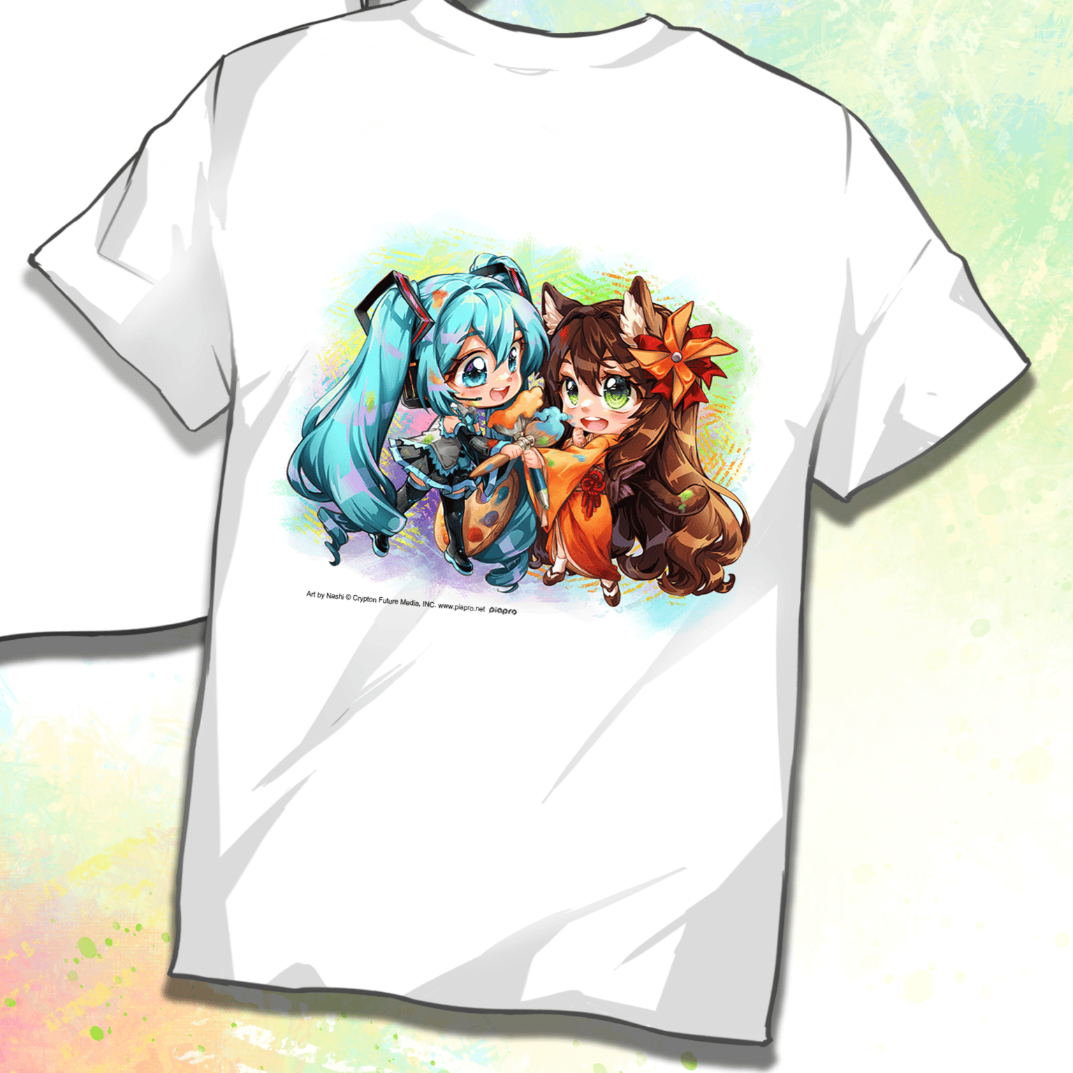 Hatsune Miku - Miku Expo 2024 - T-Shirt - Größe S (Hatsune Miku x Figu-Chan Chibis) - Nashi