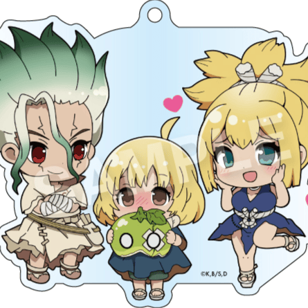 Senku, Kohaku & Suika - Dr. Stone - Acrylanhänger (Itsusho Acrylic Ball Chain) - F. Heart