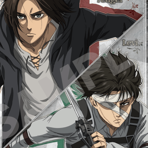 Eren & Levi - Attack on Titan - kleine Schreibtischunterlage / Pencil Board (Silber) - Crux