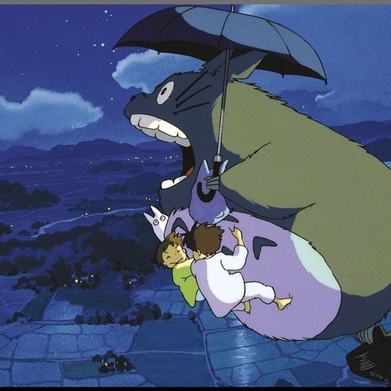 Totoro and Umbrella - Mein Nachbar Totoro Holzdruck - Semic