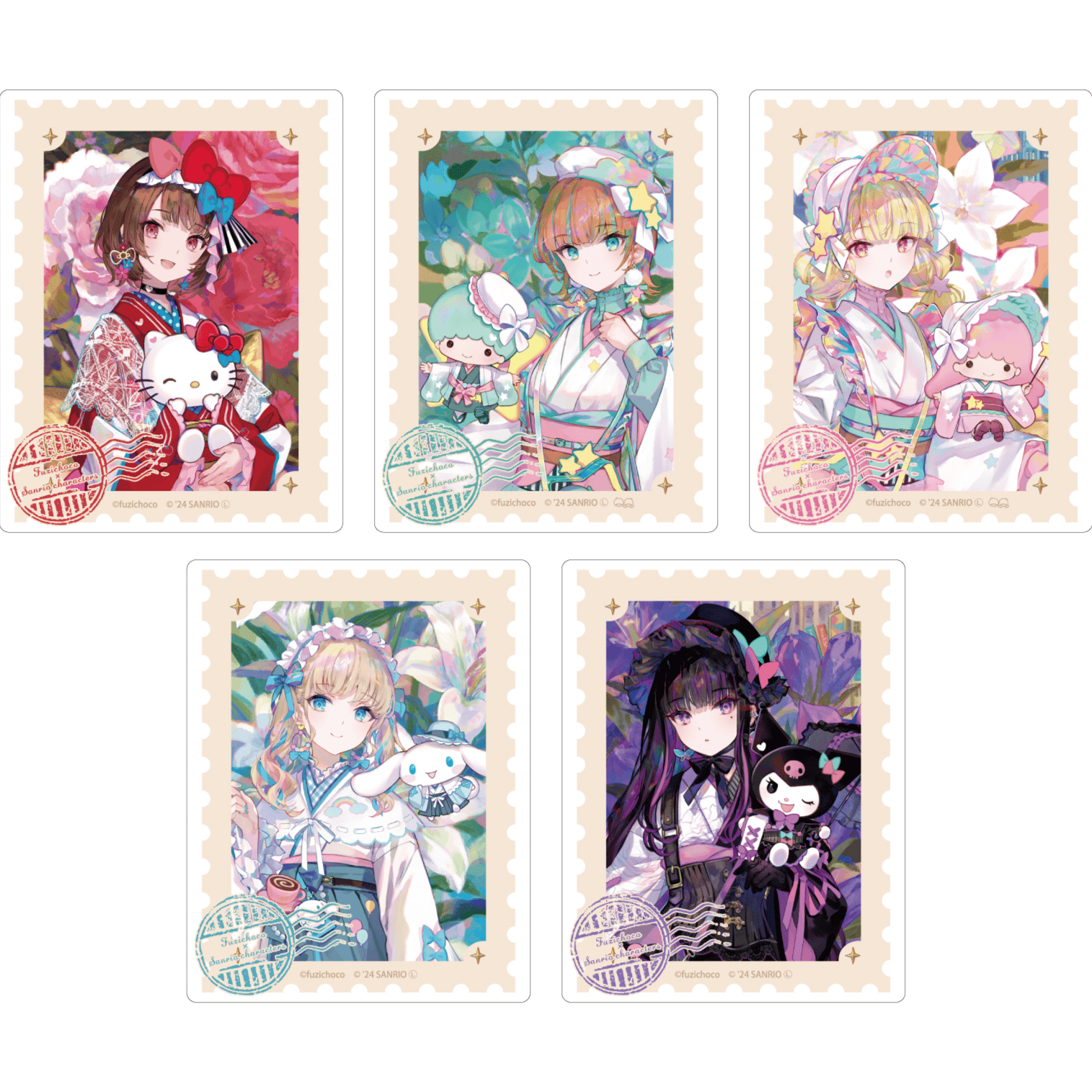 Zufällige Auswahl - Fuzichoco x Sanrio Characters - Acrylbild / Acrylkarte (Collaboration Illustration 01) - A3