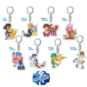 Komplettset - Digimon Acryl Schlüsselanhänger - 15th Anniversary (8 Anhänger)