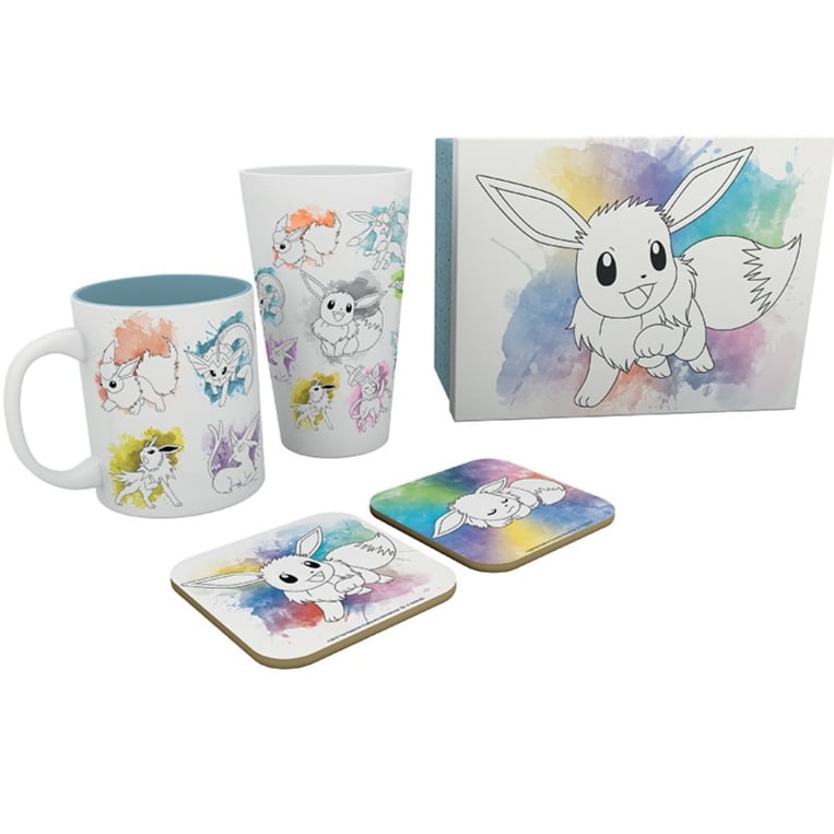 Evoli - Geschenk-Set - XXL Glas, 320 ml Tasse & 2 Untersetzer - AbyStyle