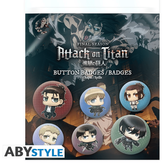 Attack on Titan - "Chibi characters" - Badge Pack - ABYStyle