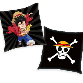 Skull & Monkey D. Ruffy - One Piece Kissen - Herding (40 x 40 cm)